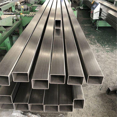 100*80*4 Mm 304 Stainless Steel Rectangular Pipe Tube Hairline Finish Dark Sliver AISI
