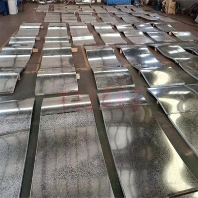 SPCC Galvanized Steel Sheets EN10214 80g Zinc Layer 1500*6000mm 3mm Sliver Surface