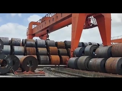 Stainless steel coils transported outdoors and stainless steel plates suspended indoors