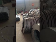 Stacked neatly galvanized steel coils