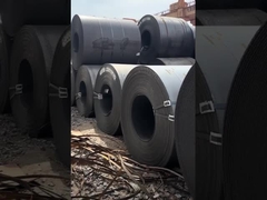 Sparkling galvanized steel coils in the sunlight